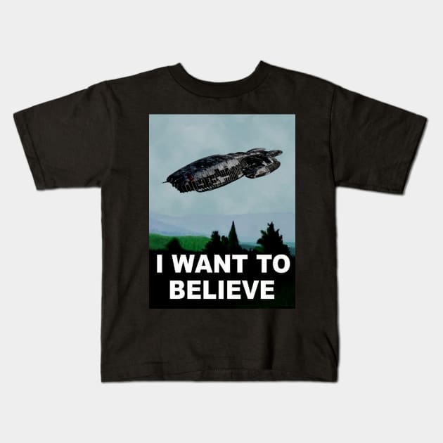 I want to believe, in Galactica Kids T-Shirt by William Jakespeare Props